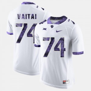 For Men White College Football #74 Stitched Horned Frogs Halapoulivaati Vaitai Jersey 405658-509