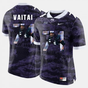Stitched Horned Frogs Halapoulivaati Vaitai Jersey #74 Men's Purple High-School Pride Pictorial Limited 927702-128