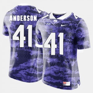 For Men Purple TCU Horned Frogs Jonathan Anderson Jersey #41 Embroidery College Football 459931-781