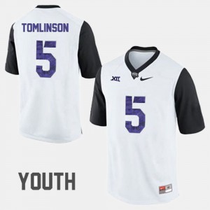 Texas Christian University LaDainian Tomlinson Jersey For Kids #5 College Football NCAA White 237532-956
