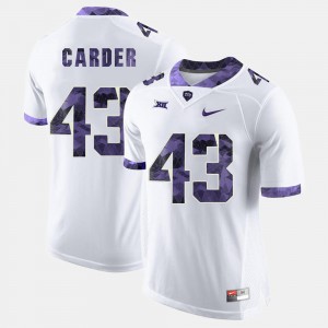 #43 College TCU Horned Frogs Tank Carder Jersey College Football White For Men 820330-554