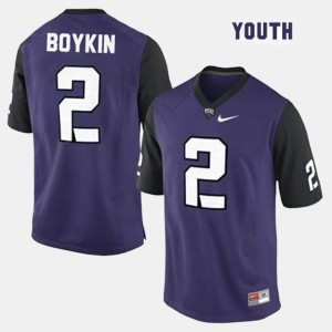 #2 TCU University Trevone Boykin Jersey College Football College Purple Kids 433534-129