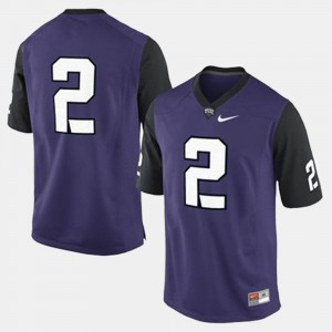 College Football For Men's Player Purple #2 Texas Christian Trevone Boykin Jersey 973515-186