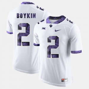 College Football #2 TCU Trevone Boykin Jersey White For Men Stitched 656226-395
