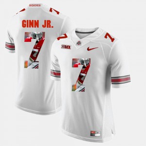 Official Men Buckeyes Ted Ginn Jr. Jersey Pictorial Fashion #7 White 199738-933