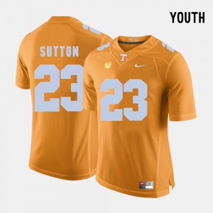 Alumni #23 University Of Tennessee Cameron Sutton Jersey College Football Orange Youth 185773-426