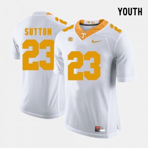 Tennessee Volunteers Cameron Sutton Jersey College Football White NCAA Kids #23 861777-410