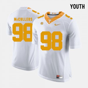 #98 College Football University Tennessee Vols Daniel McCullers Jersey For Kids White 412441-930