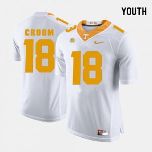 Player White UT Jason Croom Jersey #18 College Football Youth(Kids) 833729-488