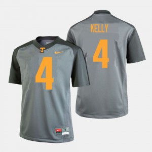 Men's College Football Gray #4 Embroidery UT Volunteer John Kelly Jersey 484558-473