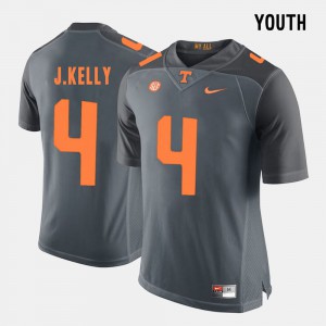 #4 NCAA UT Volunteer John Kelly Jersey Grey College Football Youth 841232-165