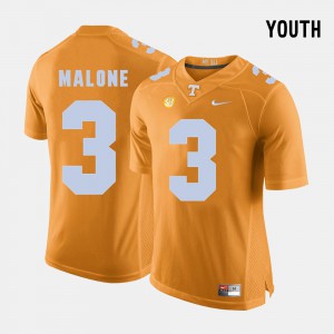 University Of Tennessee Josh Malone Jersey College Football Orange Official Kids #3 562844-303