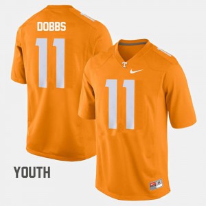 Orange VOL Joshua Dobbs Jersey Youth(Kids) College Football #11 Player 854155-946