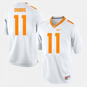 Official #11 College Football Tennessee Vols Joshua Dobbs Jersey White For Men's 775154-702
