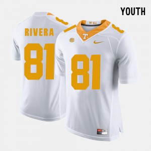 Embroidery Tennessee Mychal Rivera Jersey #81 College Football White Youth 376143-306