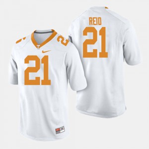 Men's Embroidery College Football White #21 Tennessee Volunteers Shanon Reid Jersey 676746-839