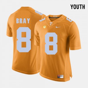 Orange #8 High School College Football Tennessee Volunteers Tyler Bray Jersey Youth(Kids) 283859-307