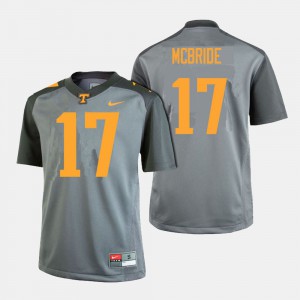 College Football Mens #17 Player Gray UT VOLS Will McBride Jersey 782146-450