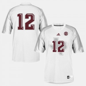Youth(Kids) College Football Texas A&M Jersey #12 White High School 845607-895