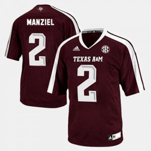 Red College Football #2 College Texas A&M University Johnny Manziel Jersey Men 197565-977
