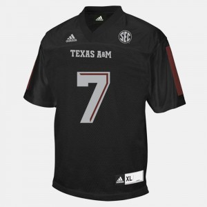 College Football Stitch #7 Texas A&M University Kenny Hill Jersey Black Youth 166386-444