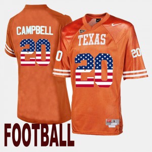 Orange Embroidery Throwback UT Earl Campbell Jersey #20 For Men 901173-112
