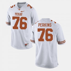 Texas Longhorns Kent Perkins Jersey White #76 College Football Stitched For Men 373143-612