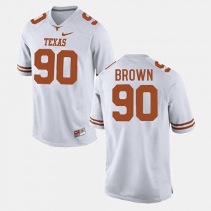 #90 Stitch Longhorns Malcom Brown Jersey For Men College Football White 647479-563