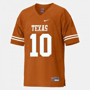Alumni #10 Orange Texas Longhorns Vince Young Jersey For Kids College Football 685778-134