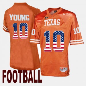 Throwback Orange Texas Longhorns Vince Young Jersey Player #10 For Men 465385-337