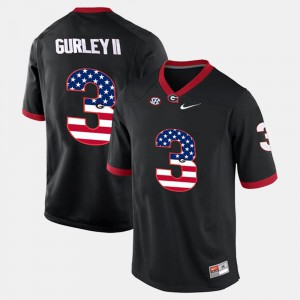 US Flag Fashion Black UGA Bulldogs Todd Gurley II Jersey Embroidery #3 For Men 925764-501