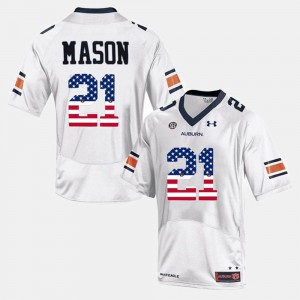 For Men's #21 White Stitch AU Tre Mason Jersey US Flag Fashion 224683-474