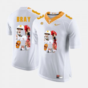 Official White TN VOLS Tyler Bray Jersey #8 Pictorial Fashion Mens 630698-800
