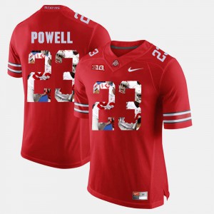 #23 Pictorial Fashion Official OSU Buckeyes Tyvis Powell Jersey Scarlet Men's 773460-199