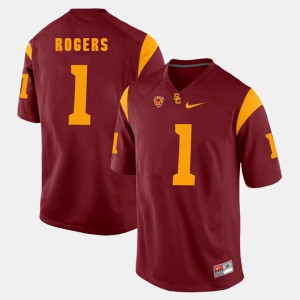 #1 Pac-12 Game For Men's Stitched Red USC Trojan Darreus Rogers Jersey 391953-288