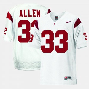 College Football White College #33 Youth(Kids) Trojans Marcus Allen Jersey 237402-226