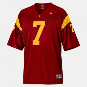 #7 Red Stitched Trojans Matt Barkley Jersey College Football For Kids 884701-460