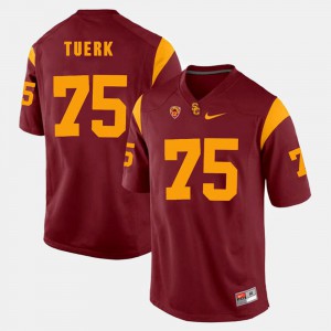 USC Max Tuerk Jersey Mens Red #75 Pac-12 Game Stitched 995047-807