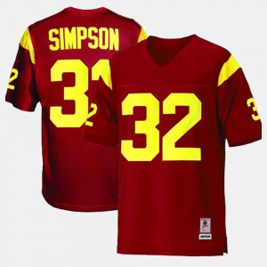Stitch Men's USC O.J. Simpson Jersey College Football #32 Red 731694-348