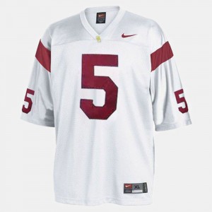University Men College Football White #5 USC Trojans Reggie Bush Jersey 254226-342