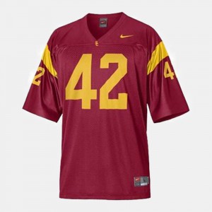 #42 Men College Football Embroidery USC Ronnie Lott Jersey Red 884761-471