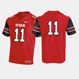 Red NCAA Utes Jersey #11 For Men's College Football 740091-623