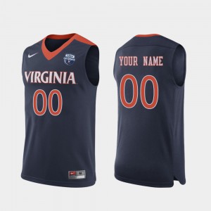 Mens University of Virginia Customized Jerseys Official #00 Navy 2019 Men's Basketball Champions 910753-630