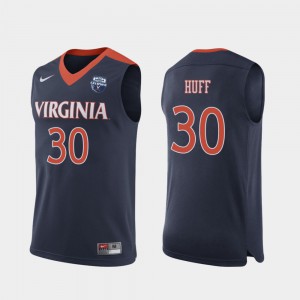 For Men UVA Cavaliers Jay Huff Jersey 2019 Men's Basketball Champions NCAA Navy #30 952237-716