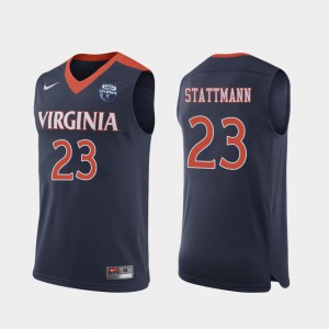 #23 Embroidery Virginia Kody Stattmann Jersey For Men's 2019 Men's Basketball Champions Navy 303353-156
