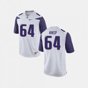 For Men's College Football White #64 Stitched UW Huskies A.J. Kneip Jersey 862506-578