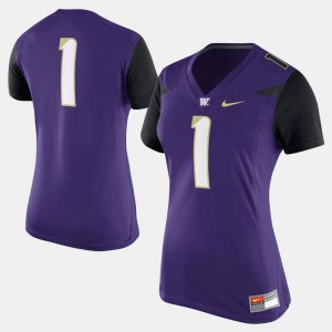 Purple For Women #1 College Football University of Washington Jersey Player 141091-606