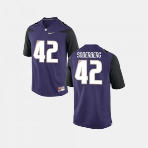 University of Washington Van Soderberg Jersey Embroidery College Football Purple #42 Men 415085-356