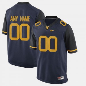 For Men's #00 Embroidery Blue Mountaineers Custom Jerseys College Limited Football 886544-908