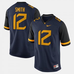 Official For Men's Alumni Football Game Navy #12 WV Geno Smith Jersey 330727-278